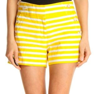 Loft yellow & white striped shorts